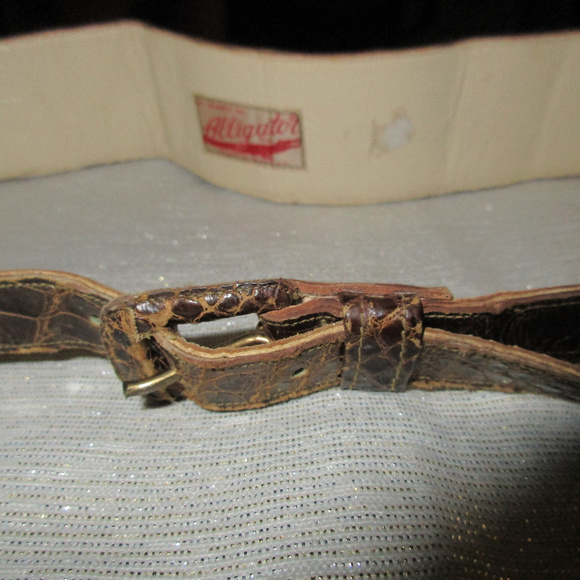 VTG 40\'S 100 % ALLIGATOR CORSET WIDE BELT MEXICO main image 6